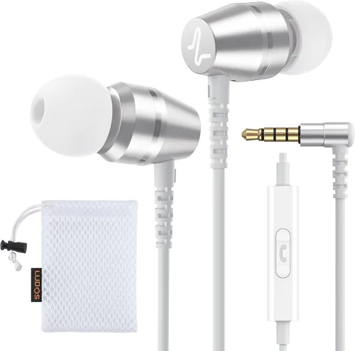 Miniatura 19 de LUDOS OMNITONE Auriculares con cable in-ear, 5 años de garantía, auriculares con micrófono, conector de 3.5 mm, auriculares con cable