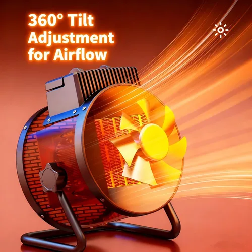 Miniatura 3 de Potente cañón de calefacción portátil para garaje, incluye adaptador de 3 clavijas de EE. UU., calentador rápido de 2000 W-3000 W