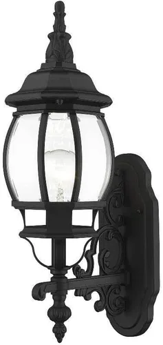 Livex Lighting 7520-04 Farol de pared para exteriores con pantallas de vidrio biselado transparente, negro, 21 x 7 x 21 pulgadas