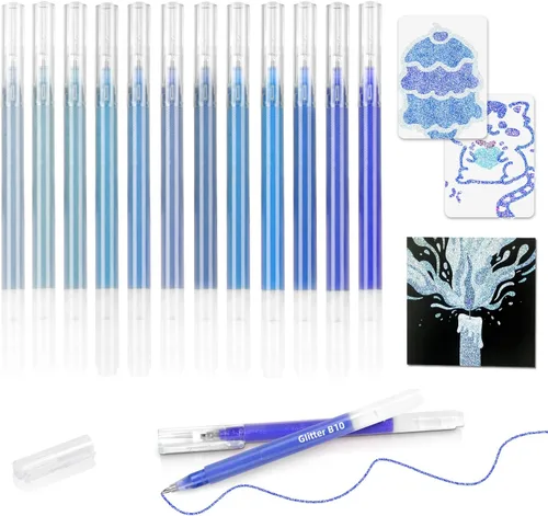 Miniatura 12 de Bolígrafos de gel con purpurina de 80 colores para libros de colorear para adultos y papel negro, punta fina suave de 0.039 in, gran capacidad