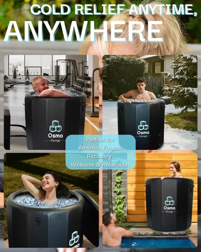 Miniatura 8 de Bañera de hielo inflable para atletas, compatible con enfriador de agua, bañera de inmersión fría para recuperación con tapa aislada, hoja de tierra