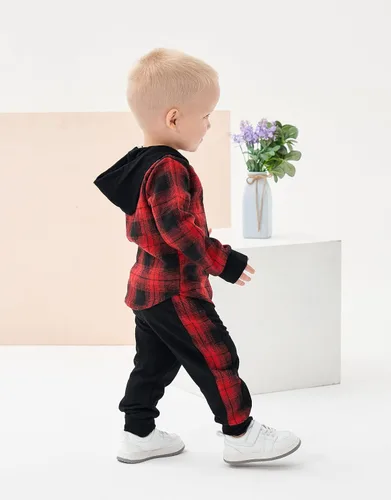 Miniatura 20 de Conjunto de ropa para bebés y niños pequeños, camisa con capucha y pantalones deportivos para otoño e invierno