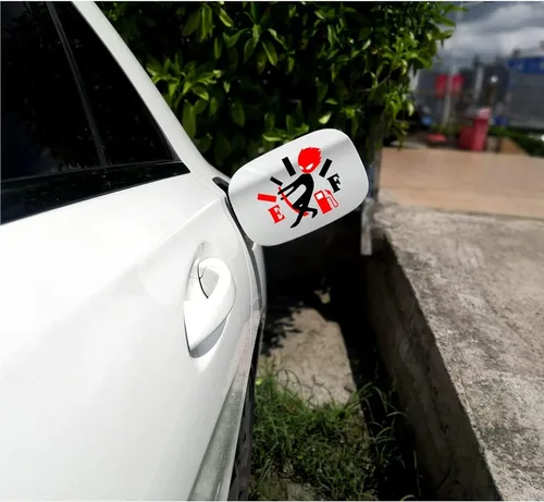 Miniatura 6 de Calcomanías divertidas para automóvil, calcomanías de alto consumo de gas, indicador de combustible ajustable Angry Boy, calcomanías vacías para 2