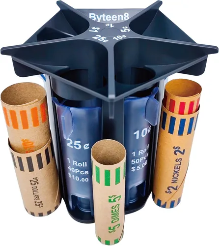 Byteen8 Contador de Monedas Tubo Clasificador de Monedas|Clasificador de Cambio Creativo 5 en 1 Organizador de Monedas|Máquina Contadora de Cambio