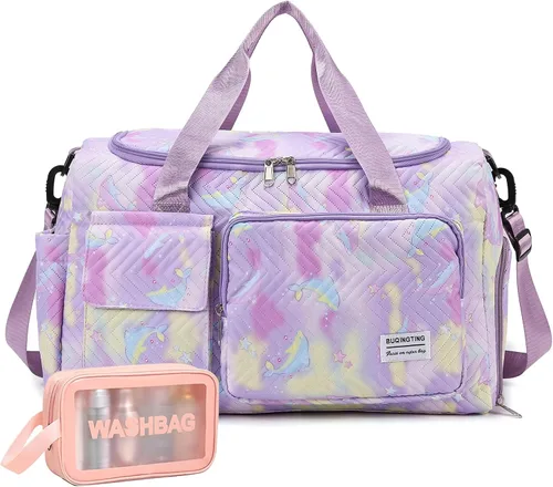 Miniatura 66 de Pequeña bolsa de gimnasio para mujer, bolsa de viaje con compartimento para zapatos