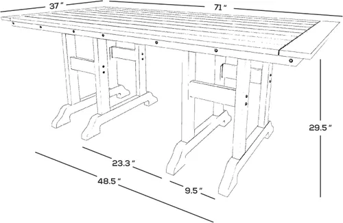 Miniatura 7 de WestinTrends Dylan Adirondack - Juego de 6 mesas y sillas de comedor para exteriores para todo tipo de clima, mesa y sillas de patio de madera