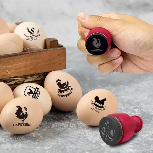 Sello de huevo personalizado para huevos frescos, sello de fecha de huevo con botella de tinta (utiliza nuestro patrón)