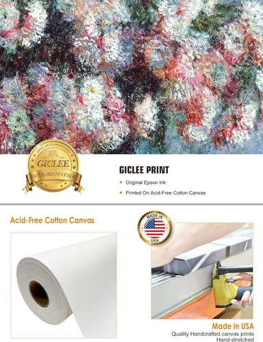 Miniatura 5 de Pinturas clásicas mundiales de Claude Monet Impresión giclée sobre lienzo alargado, pieza de galería para colgar y decorar el hogar
