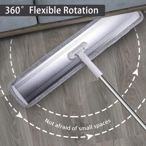 Miniatura 5 de Trapeador plano para limpieza de suelos. Trapeador húmedo de microfibra resistente, limpieza profunda para madera dura, azulejos y laminados, Juego