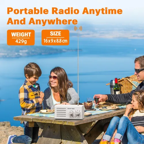 Miniatura 5 de Radio AM FM portátil, radio transistor Goodes enchufable de pared con batería con la mejor recepción, altavoz fuerte, excelente sonido, radios