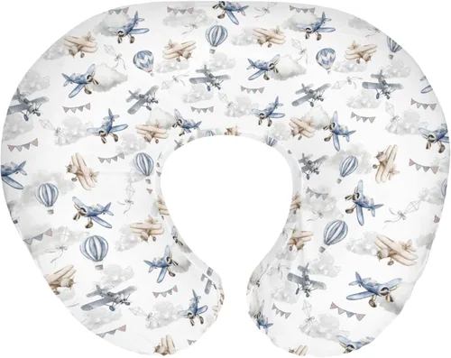 Fundas de almohada de enfermería para niños y niñas, avión, avión, nubes, cielo, para lactancia materna, fundas elásticas suaves para bebés recién