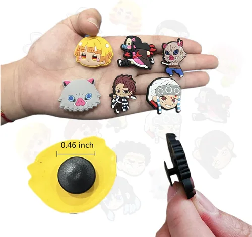 Miniatura 3 de Re-siin 20 dijes para zapatos Tanjiro Kamado para zuecos, decoraciones de PVC, de animé japonés, de zapato para zueco, pulsera, regalos de fiesta