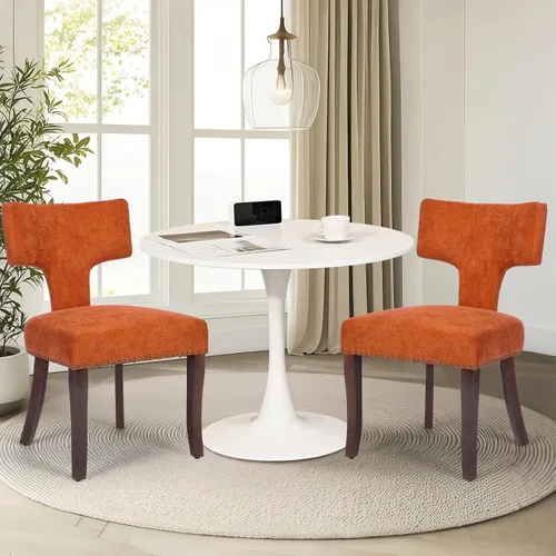 Miniatura 59 de Juego de 6 Sillas de Comedor Tapizadas de Terciopelo, Sillas Laterales de Cocina de Estilo Moderno con Ribete de Tachuelas y Patas de Madera, Anillo