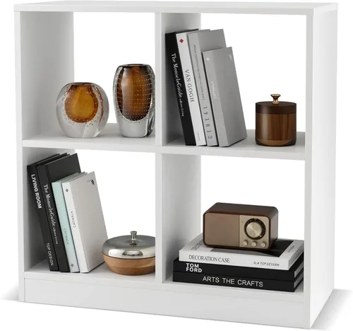 Miniatura 10 de Giantex Estantería de 4 cubos color negro – Estantería abierta independiente de 2 niveles con dispositivo antivuelco, organizador de almacenamiento