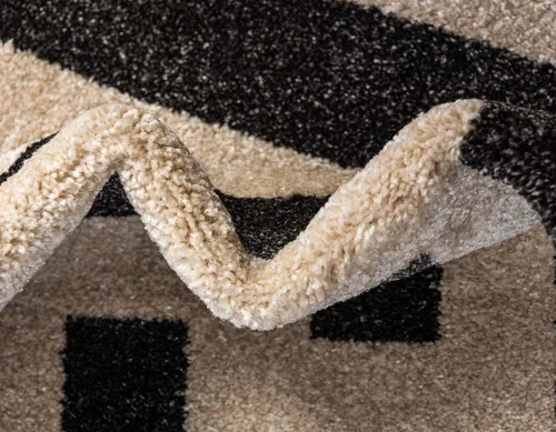 Miniatura 8 de Unique Loom Athens Collection - Alfombra clásica geométrica moderna con diseño de bordes, 3 pies 3 pulgadas x 5 pies 3 pulgadas, negro/beige