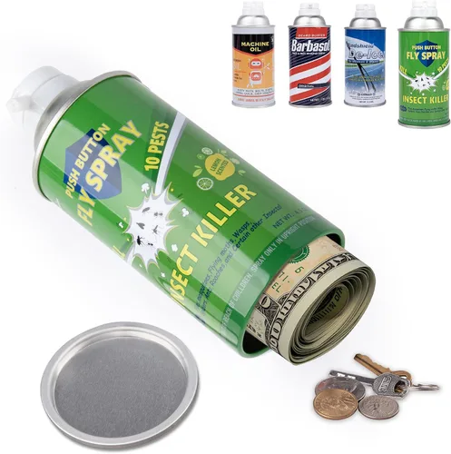 Miniatura 16 de BarGifts Caja Fuerte Oculta Lata de Aerosol Falsa con Compartimento Oculto, Almacenamiento Oculto Mantiene Tus Objetos de Valor Seguros Como Dinero