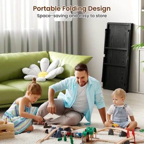 Miniatura 4 de ALLSTAND Mesa auxiliar plegable para espacios pequeños, pestillos para las piernas, mesa de centro plegable portátil, resistente, sin montaje, mesas