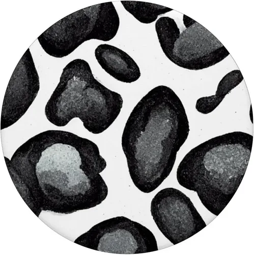 Miniatura 3 de White Gray Black Cheetah Leopard Print Animal Skin Cute Tren PopSockets Swappable PopGrip