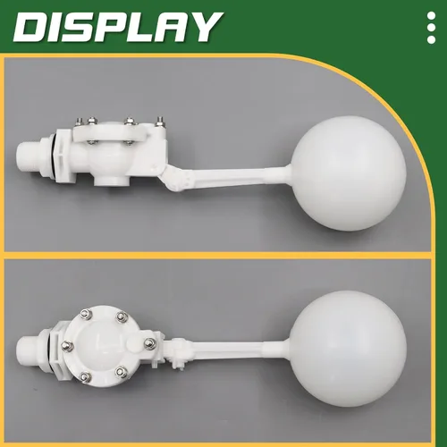 Miniatura 7 de Válvula flotante desmontable de 3/4, válvula de flotador de agua de plástico blanco con brazo ajustable para control de nivel de agua para estanque