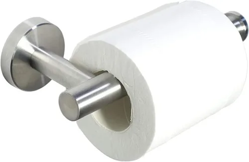 TocTen Soporte de papel higiénico, soporte para rollo de papel higiénico montado en la pared para baño, dispensador de papel de perforación de acero