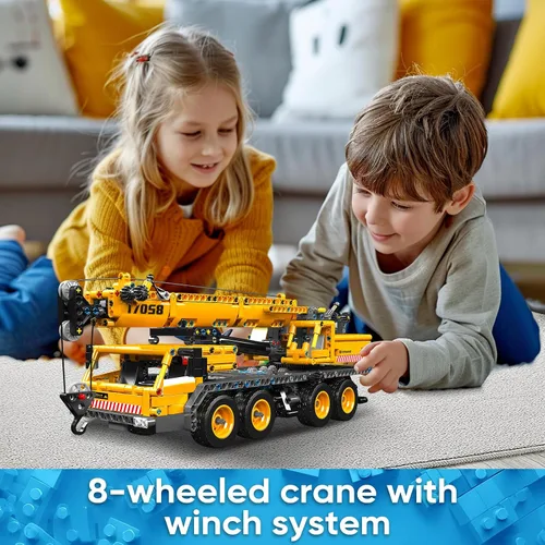 Miniatura 2 de Mould King 17058 Kit de bloques de construcción de grúa, modelo de camión grúa de 997 piezas para construir, juguete de construcción DIY
