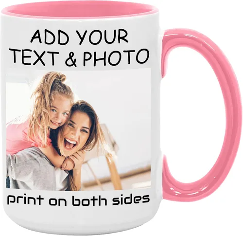 Miniatura 10 de Taza de café personalizada, crea un regalo único con tus fotos, texto y nombres, perfecta para mamá, papá, amigos y ocasiones especiales, 11 onzas