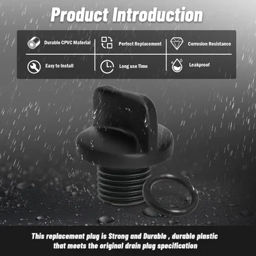 Miniatura 6 de R0446000 Tapón de drenaje de bomba de piscina con junta tórica de repuesto para bombas de filtro Zodiac Jandy, bomba de refuerzo Polaris y sistema