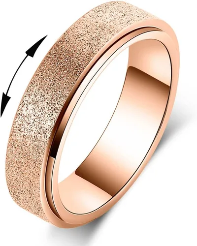 Miniatura 25 de Anillo de alivio de la ansiedad, anillo giratorio para aliviar el estrés, de acero inoxidable, anillo giratorio para mujeres, hombres, unisex