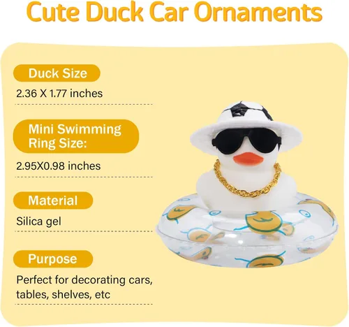 Miniatura 3 de wonuu Accesorios para automóvil, patos de goma, decoraciones de tablero de patos de goma, accesorios rosados, decoración de coche, patos