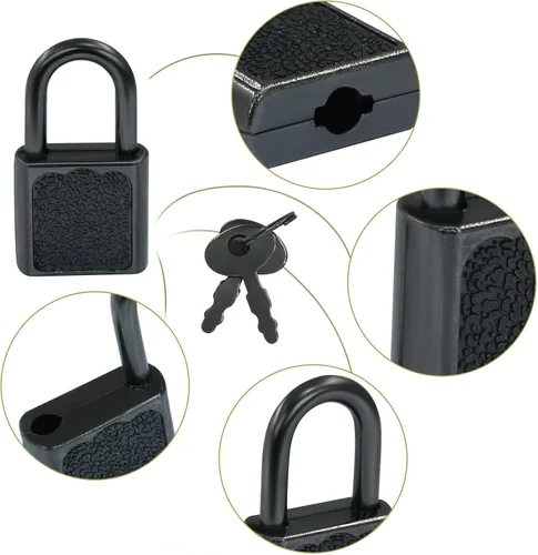 Miniatura 3 de Litoexpe 10 cerraduras pequeñas para equipaje pequeño con llaves, candado pequeño de metal, equipaje sólido para decoración de cajas de joyería Negro