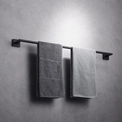Miniatura 7 de Miyili Toallero de baño de 30 pulgadas de acero inoxidable, accesorios de baño modernos para montaje en pared, negro mate, A06B75A