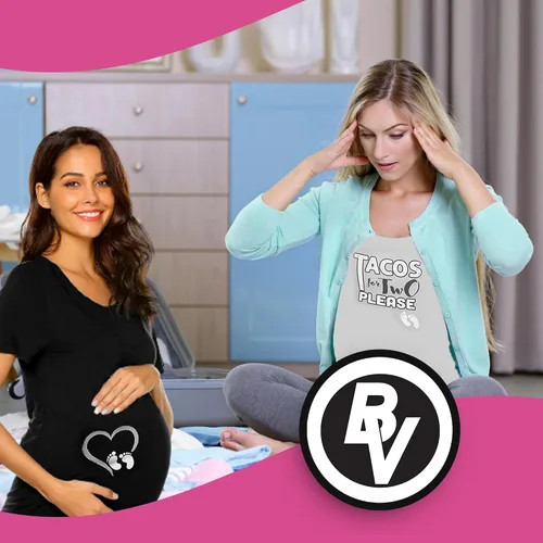 Miniatura 3 de BROOKLYN VERTICAL Camiseta de manga corta con cuello redondo y anuncio de embarazo de nueva mamá