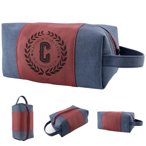 Miniatura 13 de Regalos personalizados para padrinos de boda, bolsas de aseo personalizadas para hombres, regalos de padrino de boda, Beige, Diseño #1, Juego de 3