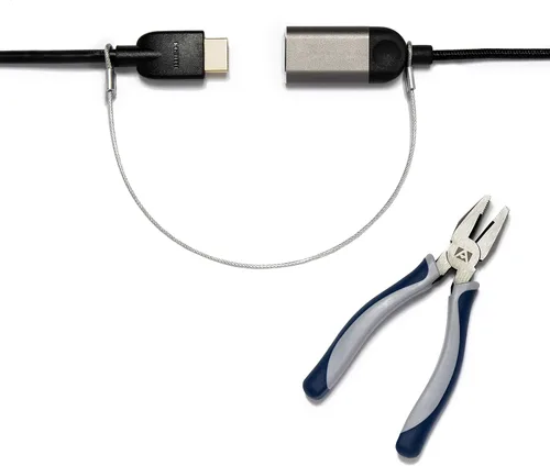 Miniatura 8 de Bloqueo de cable resistente: un kit de anclaje de cable inoxidable premontado resistente a manipulaciones para computadoras, adaptadores y dongles
