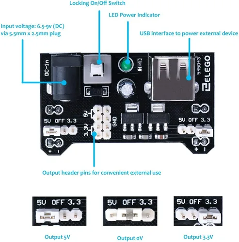 Miniatura 3 de ELEGOO Paquete de kit electrónico divertido con resistencia de cable Breadboard, condensador, LED, potenciómetro total 235 artículos para Arduino