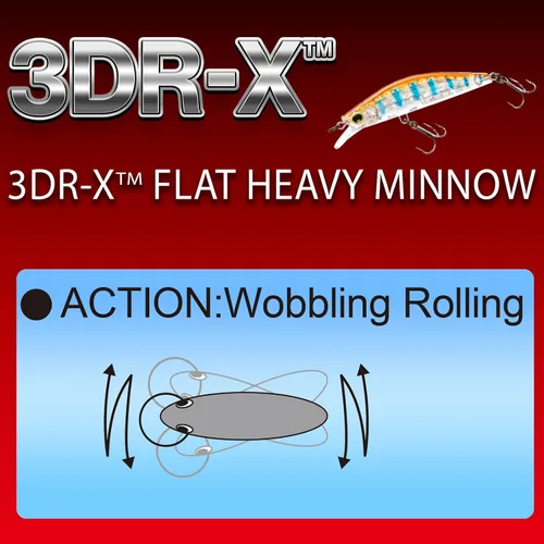 Miniatura 3 de YO-ZURI 3DR-X Señuelo Minnow Plano Pesado Hundible Prisma plateado negro