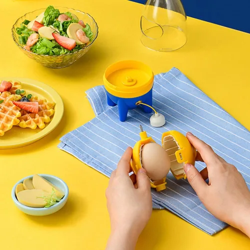 Miniatura 6 de Mezclador de yema de huevo con cuerda de tracción, agitador de huevos, máquina manual de huevos rápida dorada, homogeneizador de huevos, tirador
