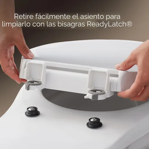 Miniatura 10 de KOHLER 4636-RL-0 Cachet ReadyLatch - Asiento de inodoro alargado con cierre lento, asiento de inodoro de cierre suave con tapa silenciosa, topes