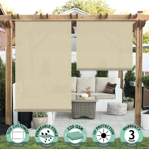 Miniatura 2 de SunnyRoyal Persianas enrollables para patio y exteriores, persianas enrollables para patio, terraza, porche, balcón, patio trasero, 4 pies de ancho