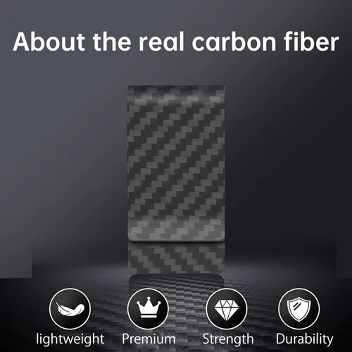 Miniatura 13 de CL CARBONLIFE Billetera de fibra de carbono con clip para dinero en efectivo y tarjeta de crédito, clip minimalista súper delgado y ligero