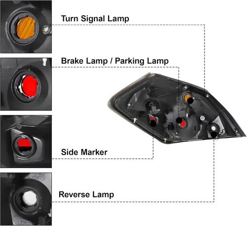 Miniatura 4 de Conjunto de luces traseras para Nissan Altima 2007-2012 de 4 puertas Sedan 2007 2008 2009 2010 2011 2012 Nissan Altima lado del conductor