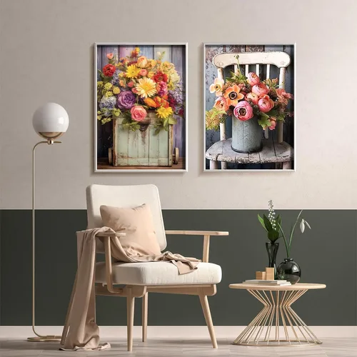 Miniatura 3 de YOYA Paquete de 2 Kits de Pintura de Diamantes para Adultos, Kits de Arte de Diamantes con Accesorios y Herramientas, Flores de Bricolaje Pintura