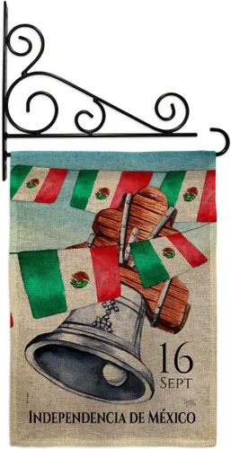 Miniatura 15 de Bandera de jardín del Día de la Independencia de México, nación regional, internacional, país, área particular, pequeña, decorativa, regalo, patio