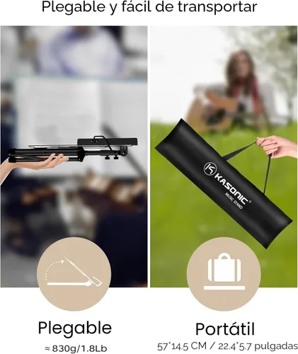 Miniatura 6 de K KASONIC Soporte de música, 2 en 1 de doble uso, plegable para partituras y soporte de escritorio para libros, portátil y ligero con clip para 1