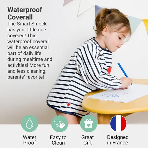 Miniatura 2 de Bata impermeable para padres, Rayas azules