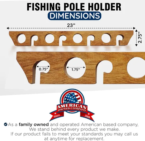 Miniatura 3 de Rush Creek Creations 8 Fishing Rod Wall or Ceiling Storage Rack, Vertical or Horizontal Holder for Garage, 8 Rod and Reel Combo Capacity