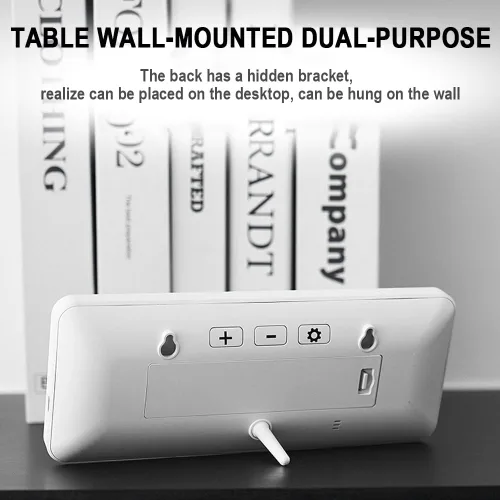 Miniatura 7 de Reloj de pared digital grande de 8.5 pulgadas, funciona con batería o enchufe, reloj digital LCD con pantalla grande con hora, fecha y temperatura