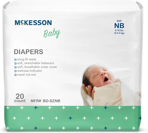Miniatura 7 de McKesson Pañales para bebé, talla 1 (8 libras a 14 libras), 20 unidades, 1 paquete
