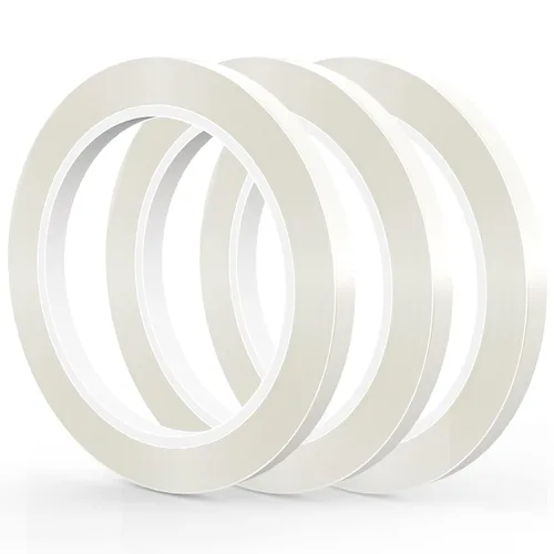 GLAMFIELDS 3 rollos de cintas florales de 1/4 pulgadas de 60 yardas, cinta floral transparente, cinta floral blanca para envoltura de tallo de ramo,