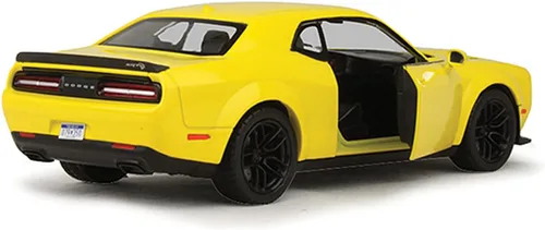 Miniatura 4 de Motormax 2018 Dodge Challenger SRT Hellcat Widebody Amarillo 1/24 Diecast Model Car 79350